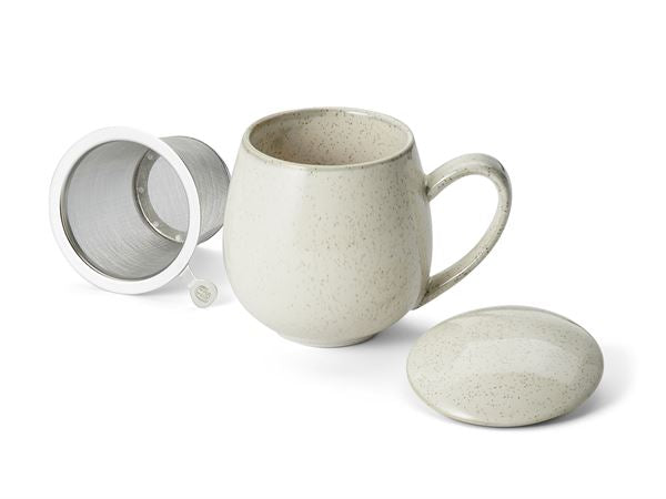 Tazza Saara panna con filtro e coperchio