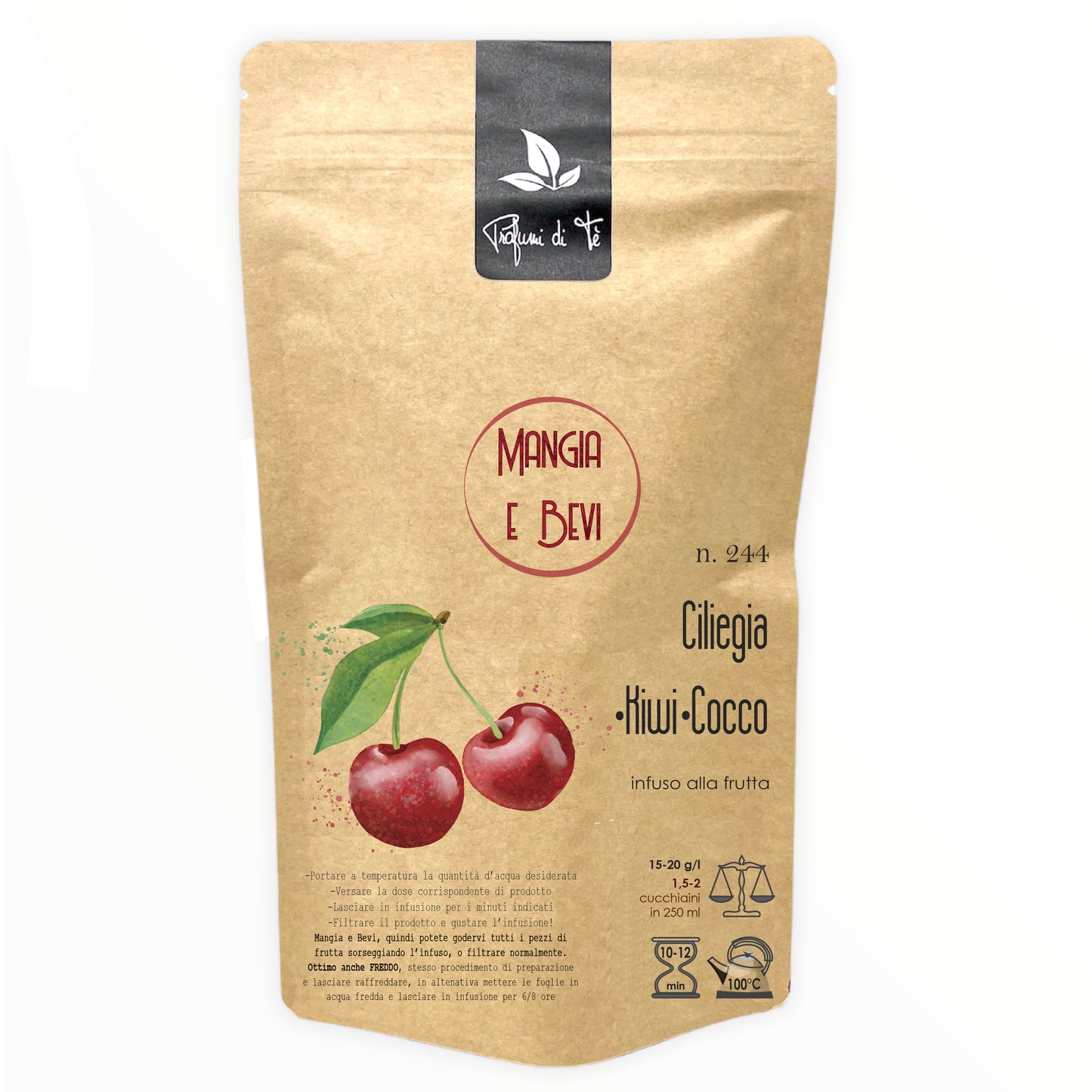 244 _ CILIEGIA KIWI COCCO _ MANGIA & BEVI Busta da 100 g