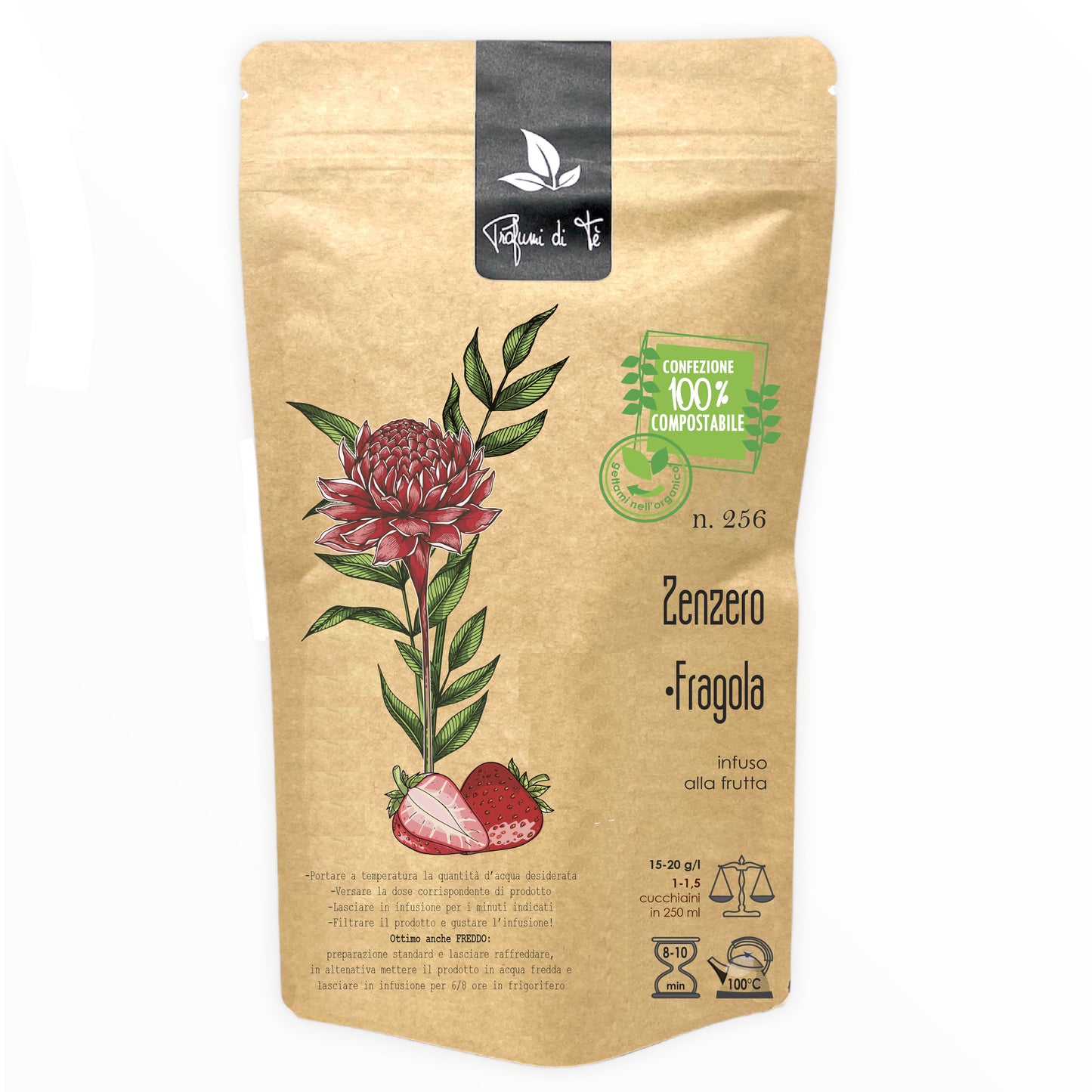 256 _ ZENZERO E FRAGOLA Busta da 100 g