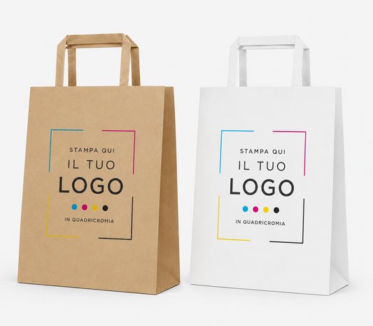 Shopper in carta kraft con maniglia piatta