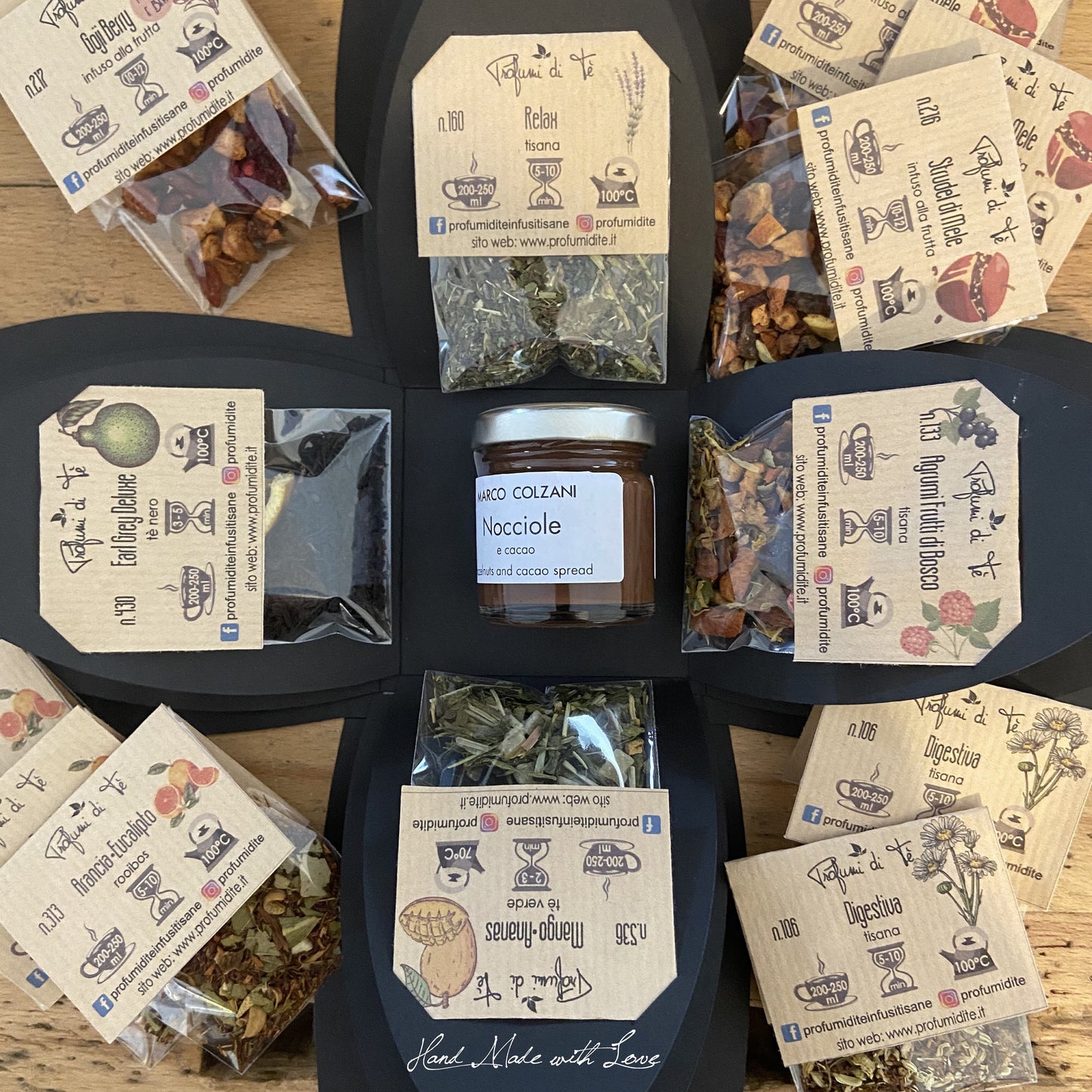 Box Media + Confettura + Crema Nocciola | Selezione 12 Gusti – 12 Tazze di Tè e Infusi