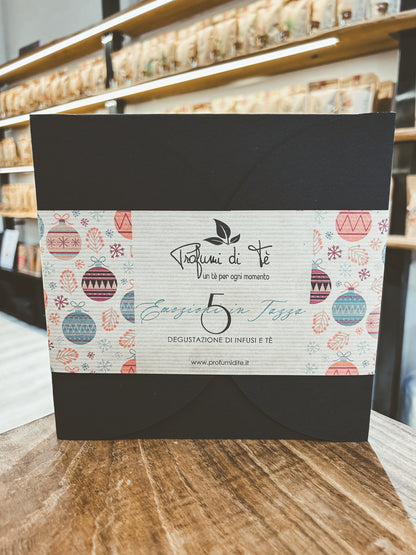 Set Regalo 5 Provette in Vetro Tè, Infusi e Tisane