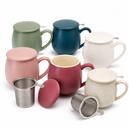 Tazza Saara con filtro e coperchio - colori assortiti