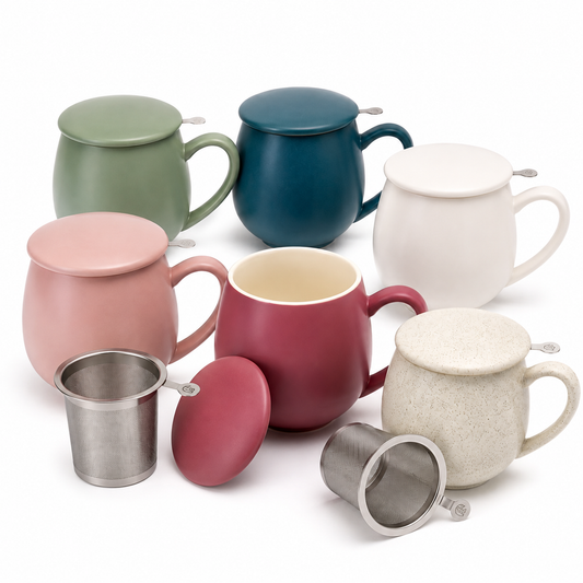 Tazza Saara con filtro e coperchio - colori assortiti